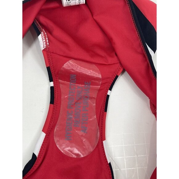 Seafolly + VDM 2 Piece Bikini Set Medium Revolve Stripe Red White Summer Beach - Picture 8 of 15